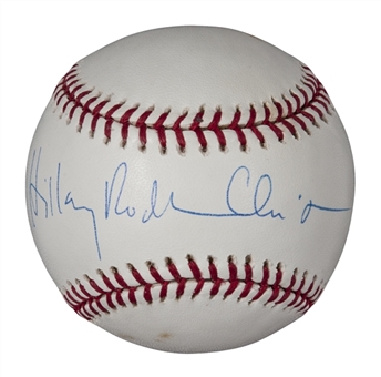 Hillary Clinton Autographed Baseball (JSA)